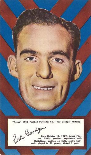1953 Argus Football Portraits #65 Eddie Goodger Front